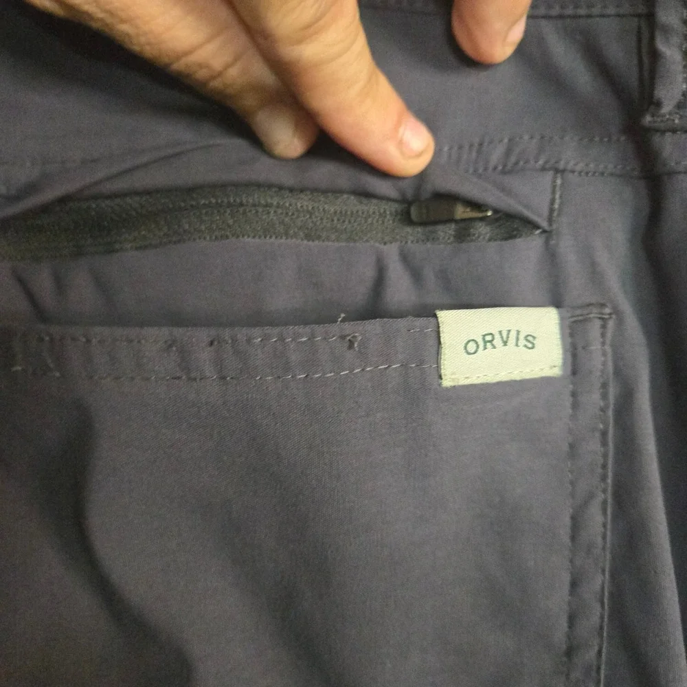 Orvis Hiking Pants Charcoal Grey Water Repellent Tech Utility Cargo Slacks 32x30